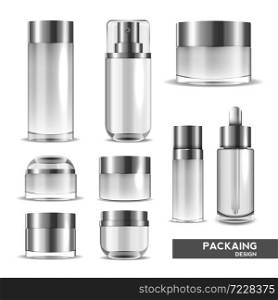Packaging cosmetic beauty cream bottle for luxury cosmetic product. bottle for liquid, skin care cream. vector design.