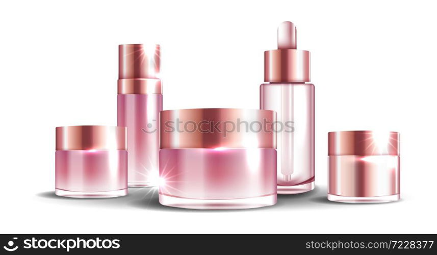 Packaging cosmetic beauty cream bottle for luxury cosmetic product. bottle for liquid, skin care cream. vector design.