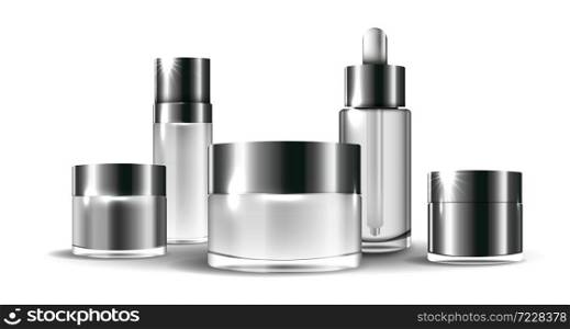 Packaging cosmetic beauty cream bottle for luxury cosmetic product. bottle for liquid, skin care cream. vector design.