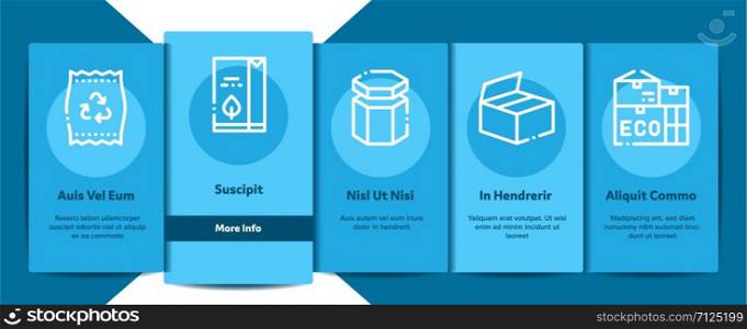 Packaging Elements Vector Onboarding Mobile App Page Screen. Contour Illustrations. Packaging Elements Vector Onboarding
