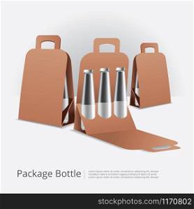 Packaging for bottles isolated Vector Illustration