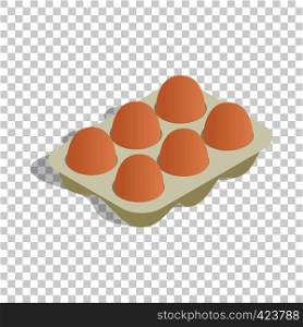 Packaging for eggs isometric icon 3d on a transparent background vector illustration. Packaging for eggs isometric icon