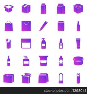 Packaging gradient icons on white background, stock vector