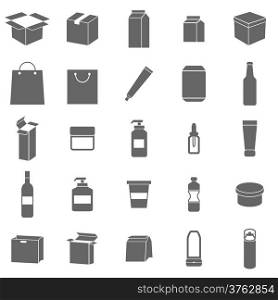 Packaging icons on white background, stock vector