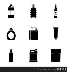 Packaging icons set. Simple illustration of 9 packaging vector icons for web. Packaging icons set, simple style