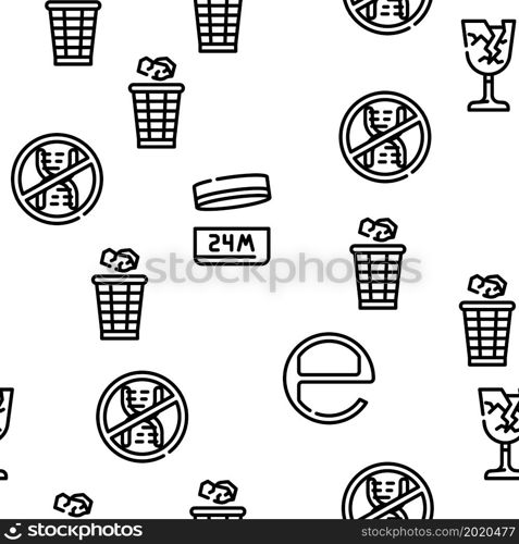 Packaging Industrial Marking Vector Seamless Pattern Thin Line Illustration. Packaging Industrial Marking Vector Seamless Pattern