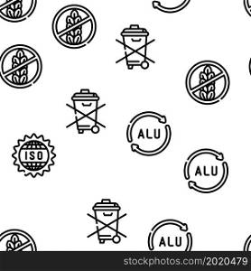 Packaging Industrial Marking Vector Seamless Pattern Thin Line Illustration. Packaging Industrial Marking Vector Seamless Pattern