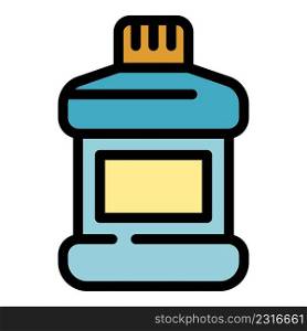 Packaging mouthwash icon. Outline packaging mouthwash vector icon color flat isolated. Packaging mouthwash icon color outline vector