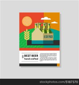 Packaging of bottled beer. Colorful vector illustration. Best beer.