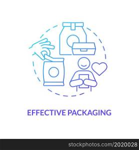 Packaging optimization concept icon. Audience preference understanding. Convenient and reliable wrapping. Product covering abstract idea thin line illustration. Vector isolated outline color drawing. Packaging optimization concept icon