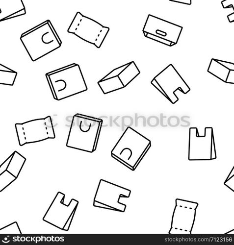 Packaging Types Vector Seamless Pattern Thin Line Illustration. Packaging Types Vector Seamless Pattern