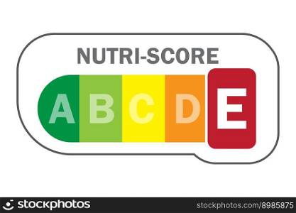 Packaging with nutri score. Letter E. Vector illustration. EPS 10.. Packaging with nutri score. Letter E. Vector illustration.