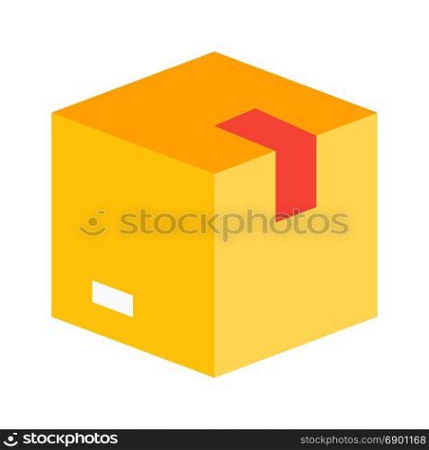 packed box, icon on isolated background