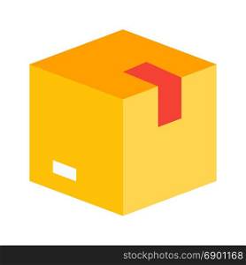 packed box, icon on isolated background