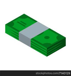 Packed dollar icon. Isometric of packed dollar vector icon for web design isolated on white background. Packed dollar icon, isometric style