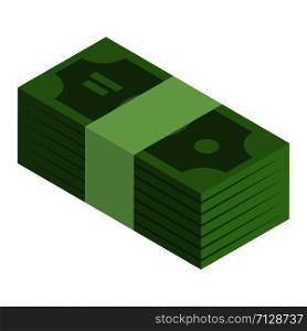 Packed dollars icon. Isometric of packed dollars vector icon for web design isolated on white background. Packed dollars icon, isometric style