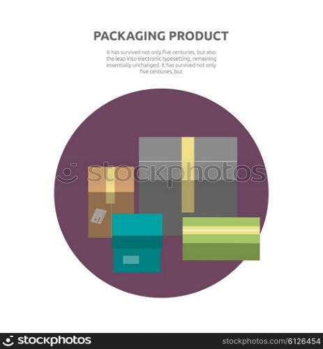 Packing product boxes icon design style. Box delivery, package service, transportation parcel, deliver container, receive pack, send and logistic vector illustration. Isolated packing product icon