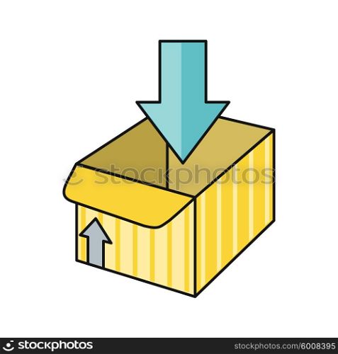 Packing product icon design style. Packing boxes, box delivery, package service, transportation parcel, deliver container, receive pack, send and logistic illustration. Isolated packing product icon