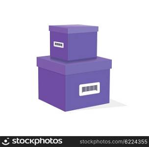 Packing Product Icon Design Style. Packing product icon design style. Packing boxes, lilac box delivery, package service, transportation parcel, deliver container, receive pack, send and logistic isolated vector illustration
