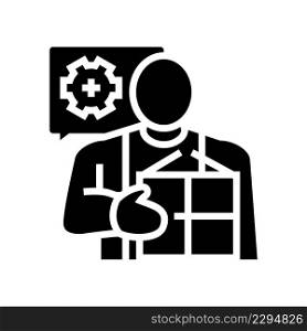 packing services facilitator glyph icon vector. packing services facilitator sign. isolated contour symbol black illustration. packing services facilitator glyph icon vector illustration
