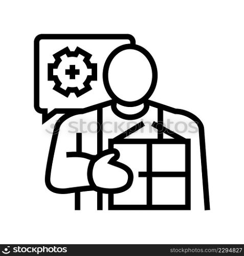 packing services facilitator line icon vector. packing services facilitator sign. isolated contour symbol black illustration. packing services facilitator line icon vector illustration