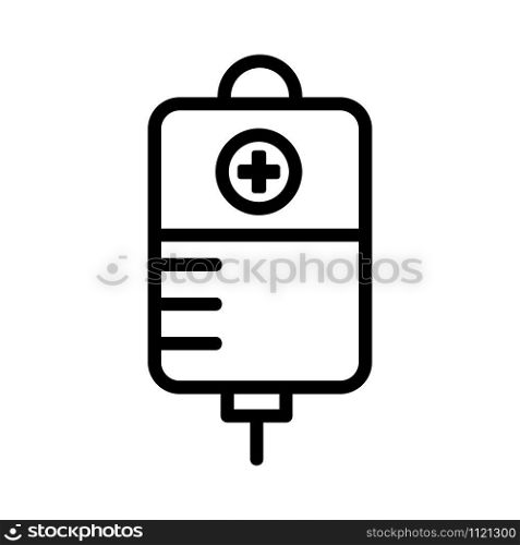 Packing with blood icon vector. A thin line sign. Isolated contour symbol illustration. Packing with blood icon vector. Isolated contour symbol illustration