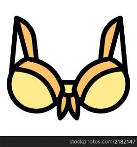 Padded bra icon. Outline padded bra vector icon color flat isolated. Padded bra icon color outline vector