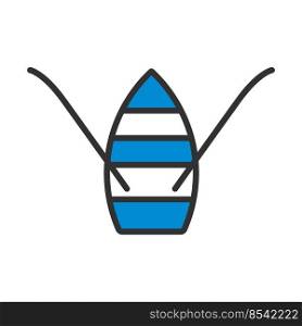 Paddle Boat Icon. Editable Bold Outline With Color Fill Design. Vector Illustration.