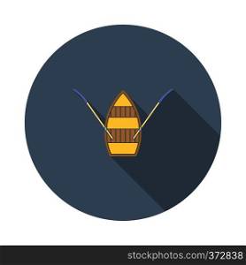 Paddle boat icon. Flat color design. Vector illustration.
