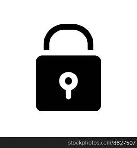 Padlock black glyph ui icon. Closed access to sensitive data. Cyber security. User interface design. Silhouette symbol on white space. Solid pictogram for web, mobile. Isolated vector illustration. Padlock black glyph ui icon