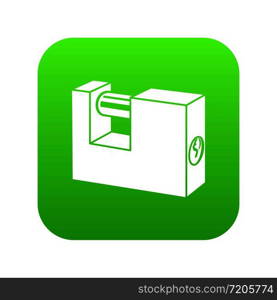 Padlock icon green vector isolated on white background. Padlock icon green vector