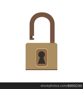 Padlock icon lock vector security symbol safety isolated protection key illustration privacy. Password safe sign unlock secure