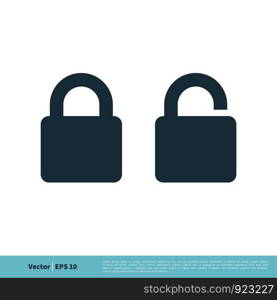 Padlock Icon Vector Logo Template Illustration Design. Vector EPS 10.