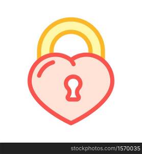 padlock in heart form color icon vector. padlock in heart form sign. isolated symbol illustration. padlock in heart form color icon vector illustration