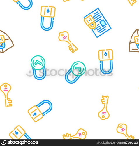 padlock lock safe password vector seamless pattern thin line illustration. padlock lock safe password vector seamless pattern