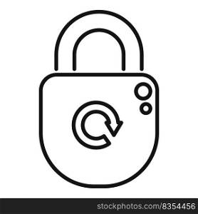 Padlock password recovery icon outline vector. Page log. Internet design. Padlock password recovery icon outline vector. Page log