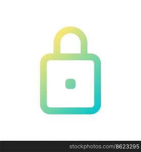 Padlock pixel perfect gradient linear ui icon. Cyber security service. Closed access to data. Line color user interface symbol. Modern style pictogram. Vector isolated outline illustration. Padlock pixel perfect gradient linear ui icon