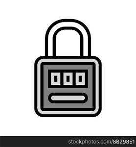 padlock safe color icon vector. padlock safe sign. isolated symbol illustration. padlock safe color icon vector illustration