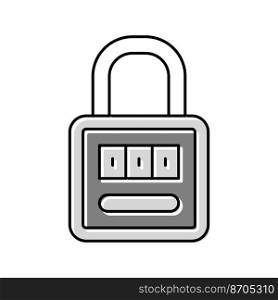 padlock safe color icon vector. padlock safe sign. isolated symbol illustration. padlock safe color icon vector illustration