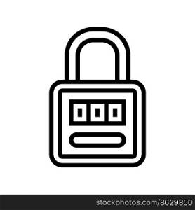 padlock safe line icon vector. padlock safe sign. isolated contour symbol black illustration. padlock safe line icon vector illustration