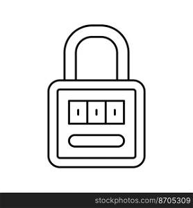 padlock safe line icon vector. padlock safe sign. isolated contour symbol black illustration. padlock safe line icon vector illustration