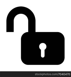 padlock unlocked, icon on isolated background
