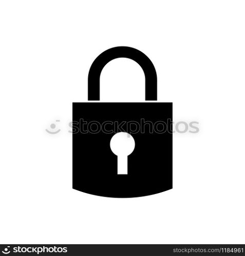 Padlock vector icon isolated on white background. Padlock vector icon isolated on white