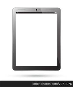 Padscreen. Tablet PC Computer. Realistic Modern Mobile Pad. Digital Vector Design. Isolated on White Background.