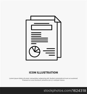 Page, Layout, Report, Presentation Line Icon Vector
