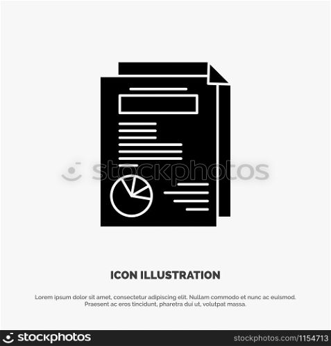 Page, Layout, Report, Presentation solid Glyph Icon vector