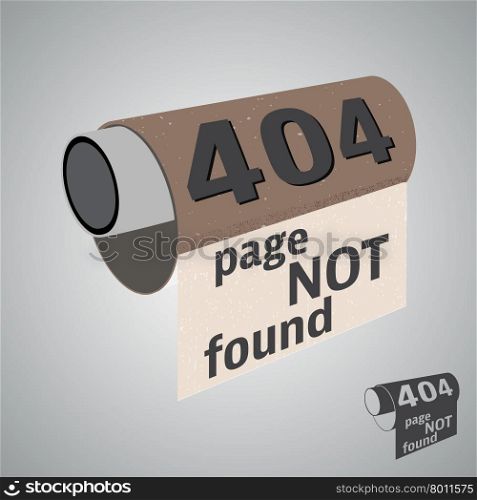 Page not found. Error 404 page not found background. Toilet paper with error message. Vector illustration.