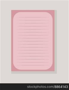 Page notebook pink covers colorful sketchbook with line. For the sketchbook, notebook, design of children books, brochures, templates for school diaries. Vector illustration. Page notebook pink covers colorful sketchbook with line. Vector illustration