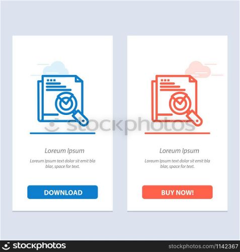 Page, Search, Web, Page Search, Layout Blue and Red Download and Buy Now web Widget Card Template