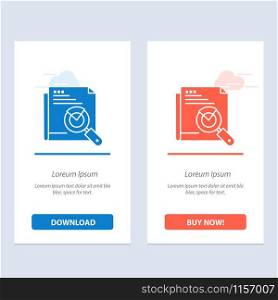Page, Search, Web, Page Search, Layout Blue and Red Download and Buy Now web Widget Card Template